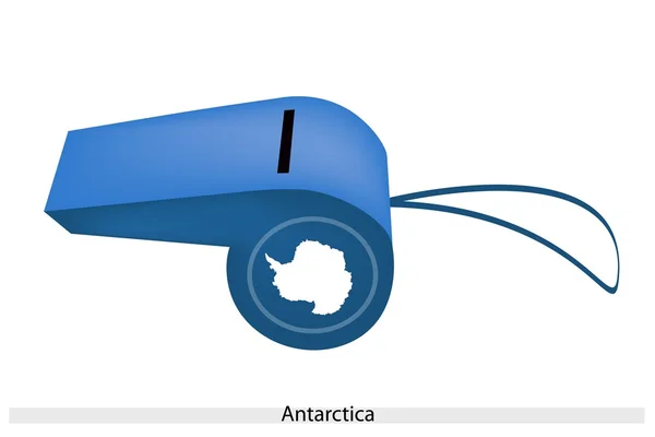 Un hermoso silbato azul de la bandera de la Antártida — Vector de stock