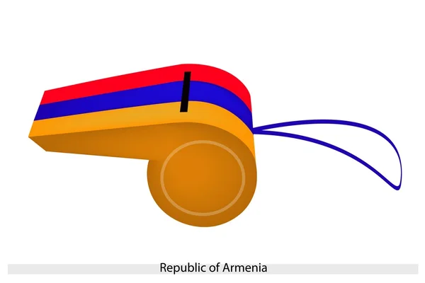 Kırmızı, mavi ve sarı Şerit üzerine ıslık Ermenistan — Stok Vektör