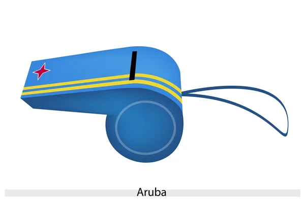 Žlutý proužek modrá píšťalka Aruba — Stockový vektor