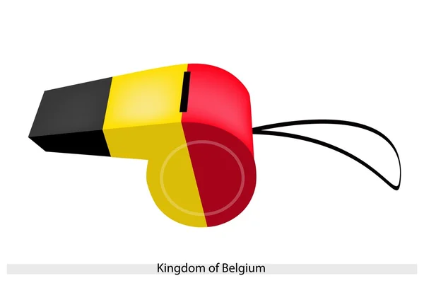 Rayas negra, amarilla y roja en el silbato de Bélgica — Vector de stock