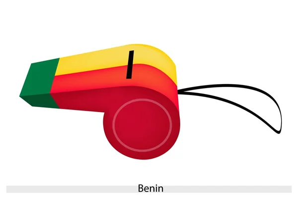 Colori verde, giallo e rosso sul fischio del Benin — Vettoriale Stock
