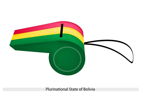 Striscia rossa, gialla e verde sul fischio della Bolivia — Vettoriale Stock