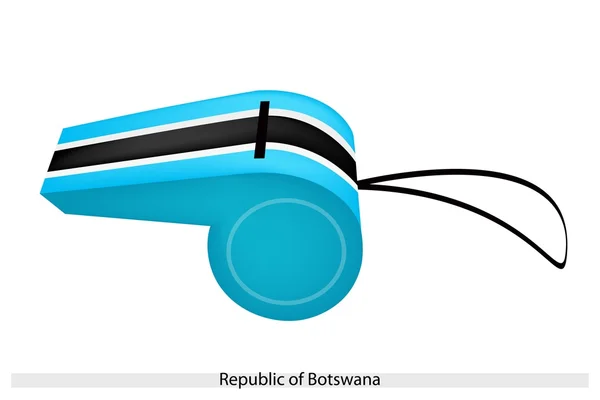 Striscia blu, bianca e nera sul fischietto del Botswana — Vettoriale Stock