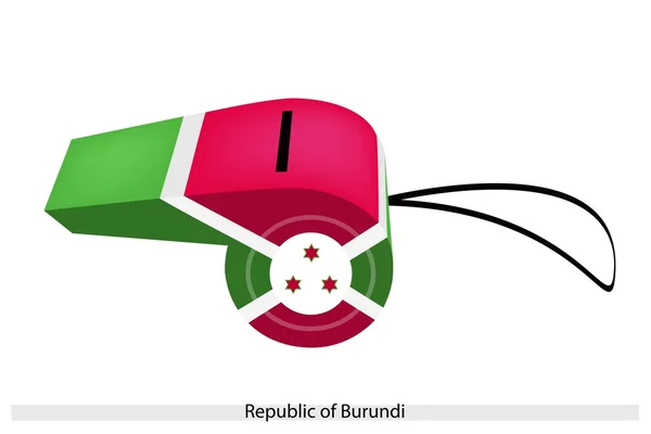 White, Red and Green Colors on Burundi Whistle — Stock Vector