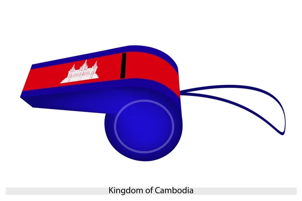 Cores vermelhas e azuis no Camboja Whistle —  Vetores de Stock
