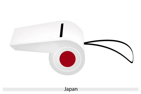 Rote Sonne auf einer weißen Trillerpfeife aus Japan — Stockvektor