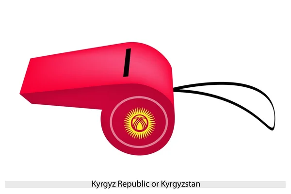 Ein roter Pfiff der Republik Kyrgyen — Stockvektor