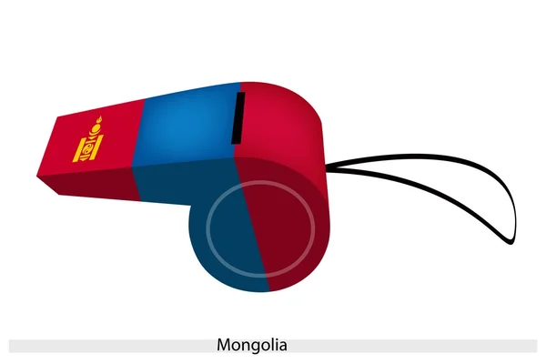 Czerwony i niebieski gwizdkiem flaga Mongolii — Wektor stockowy