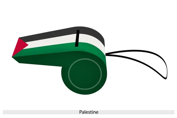 Een zwarte, witte en groene fluitje van Palestina — Stockvector