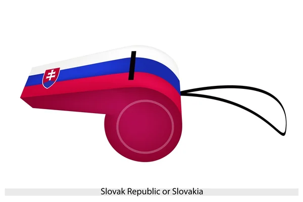 Un fischio della Repubblica Slovacca Bandiera — Vettoriale Stock