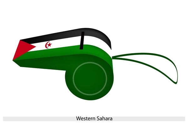 Een mooie fluitje van westelijke sahara vlag — Stockvector