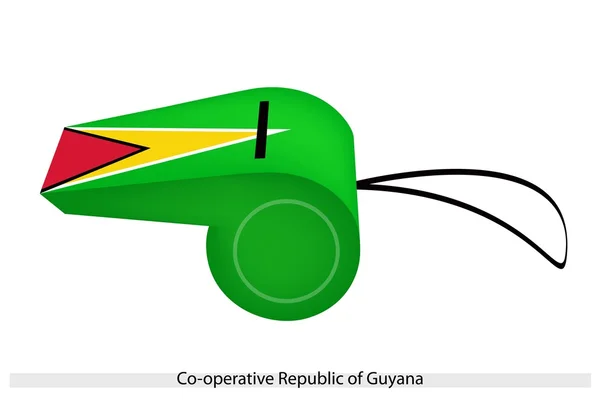 Bir ıslık Guyana kooperatif Cumhuriyeti — Stok Vektör