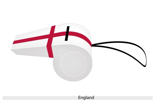 Ein Kreuz auf der weißen Trillerpfeife Englands — Stockvektor