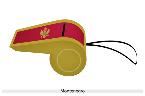 Bandiera d'oro e fischietto rosso del Montenegro — Vettoriale Stock