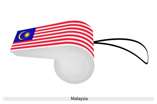 马来西亚国旗红、 白、 蓝色的口哨 — 图库矢量图片