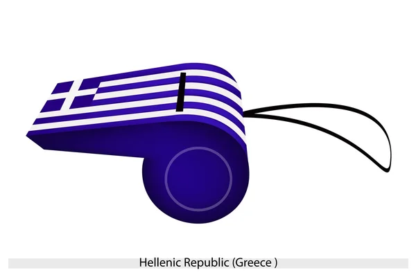 Eine Trillerpfeife der Flagge der griechischen Republik — Stockvektor