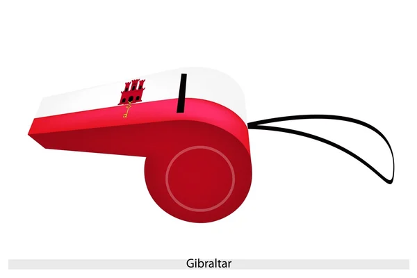 Un sifflet blanc et rouge de Gibraltar — Image vectorielle