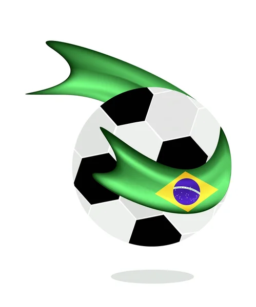 Fotball med Brasiliansk flagg VM i fotball 2014 – stockvektor
