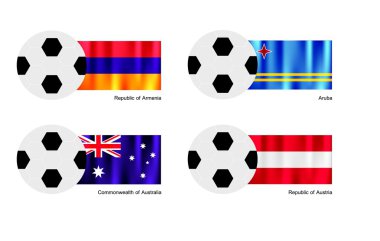 Ermenistan, aruba, Avustralya ve Avusturya bayrağı futbol topu