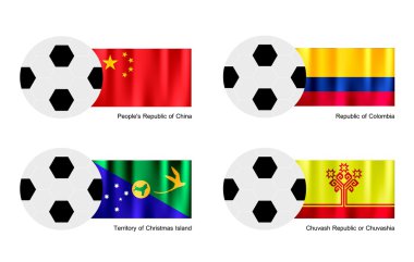 Çin, Kolombiya, christmas Adası ve Çuvaşistan bayrak futbol topu