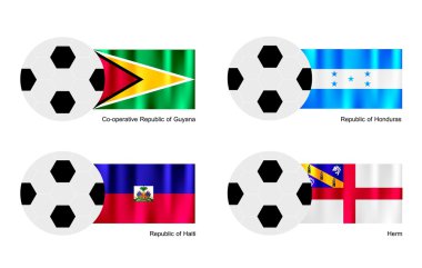 guyana, honduras, haiti ve herm bayrak futbol topu