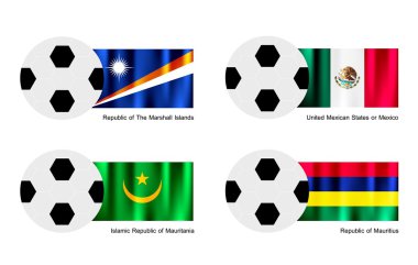 Marshall Adaları, Meksika, Moritanya ve Mauritius bayrak futbol topu