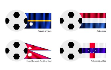 nauru, Hollanda, nepal ve Hollanda Antilleri bayrak futbol topu