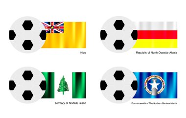 niue, Osetya Alanya, norfolk ve Kuzey mariana bayrak futbol