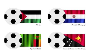 Futbol, Zambiya ve papua Yeni Gine, paraguay Filistin bayrağı ile