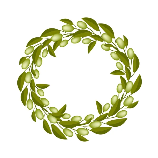 A Beautiful Olive Wreath or Olive Crown — Stock Vector