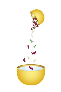 çiçek corolla su kase songkran Festivali için düşen