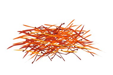 A Stack of Saffron Thread on White Background clipart