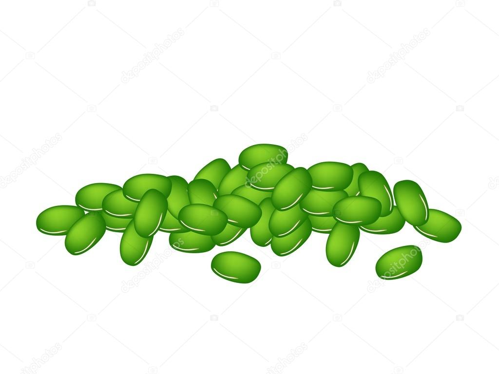 A Stack of Fresh Green Mung Beans