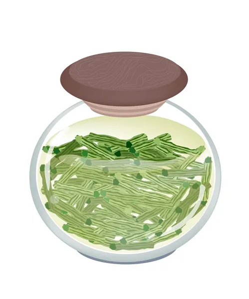 Délicieux Moringa mariné dans un bocal — Image vectorielle