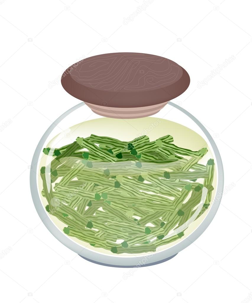 Delicious Pickled Moringa Fruit in A Jar