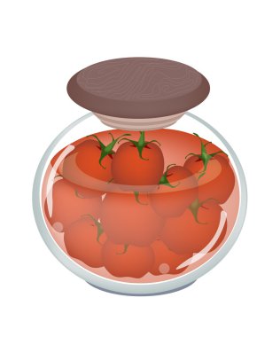 bir kavanoz turşu lezzetli kırmızı domates