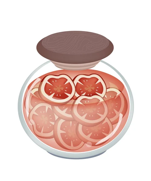 A Jar of Pickled Tomatoes — Stock Vector