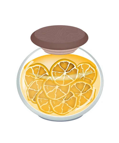 En burk av läckra bevarade färsk apelsin — Stock vektor