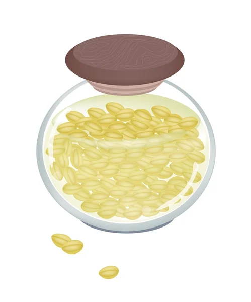 A Jar of Delicious Baked Split Peas — Stock Vector