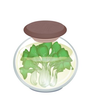 bir kavanoz turşu lezzetli Çin lahanası