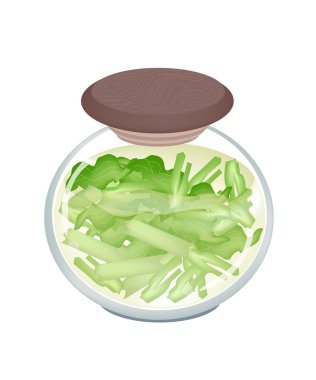 bir kavanoz turşu lezzetli pok choi
