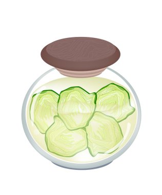 A Jar of Pickled Fresh Savoy Cabbage clipart