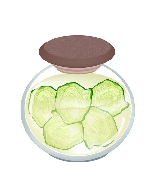 A Jar of Pickled Fresh Savoy Cabbage — Stock Vector