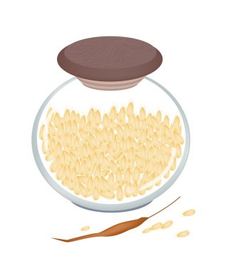 Olgun darı altın renklerinin bir kavanoz