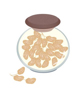 beyaz zemin üzerinde fıstıklı pods Cam Kavanoz