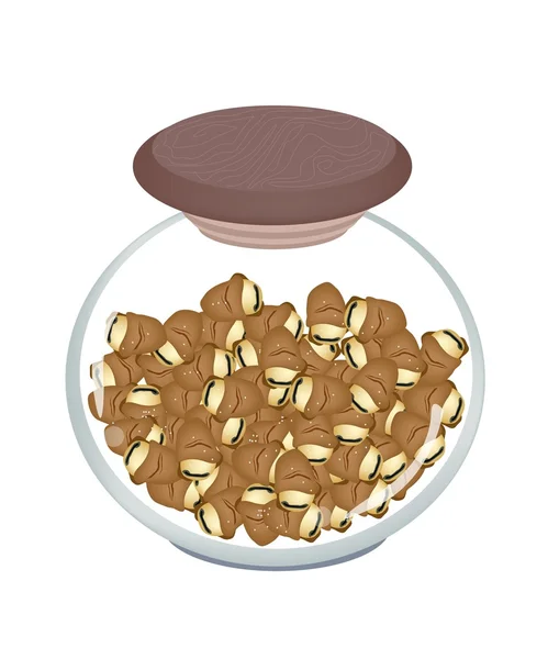 Un pot de haricots larges séchés ou de haricots Fava — Image vectorielle