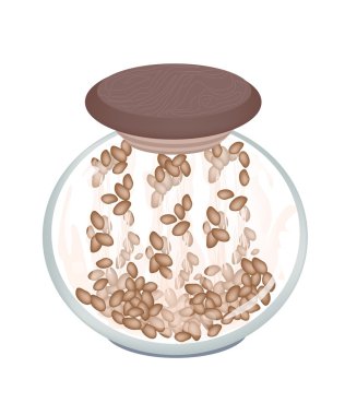 Jar of Fermented Natto on White Background clipart