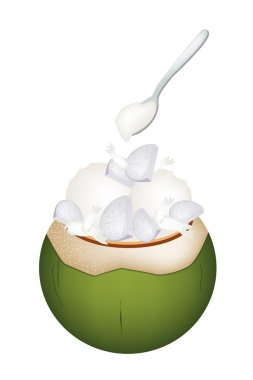 Hindistan cevizi dondurma ile fındık ve taro