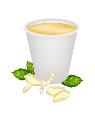 Tek kullanımlık bardak ballı zencefil çayı