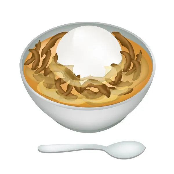 Bol de Dumplings sucrés au thé au gingembre — Image vectorielle